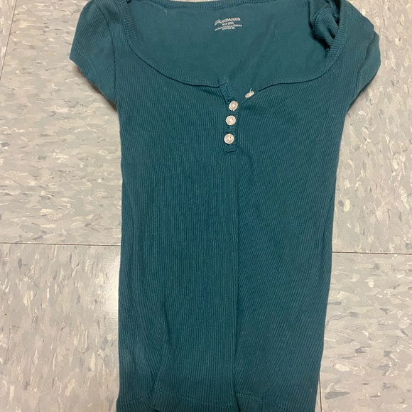 No Boundaries Juniors Teal Button Henley T-Shirt - Picture 1 of 2